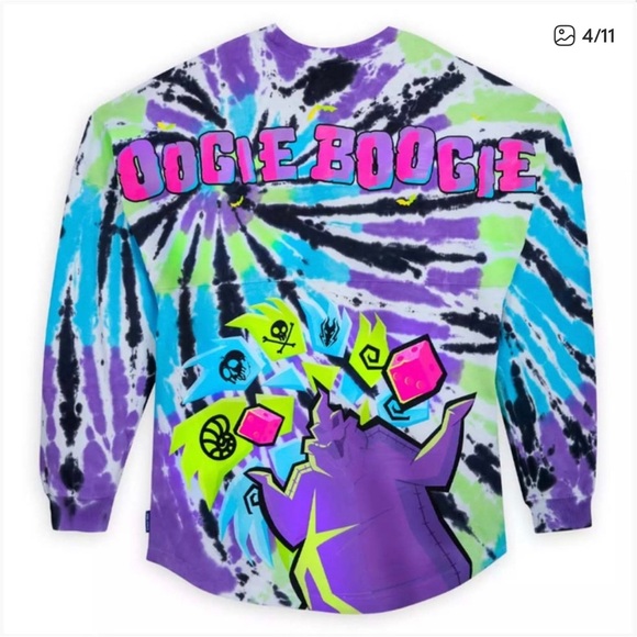 Disney 2022 Oogie Boogie Bash Tie-Dye Halloween Glow‎ In The Dark Spirit Jersey - Picture 3 of 11